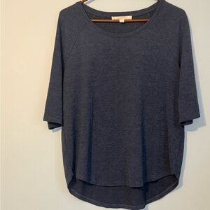 LOFT Dark Blue Quarter Sleeve Top